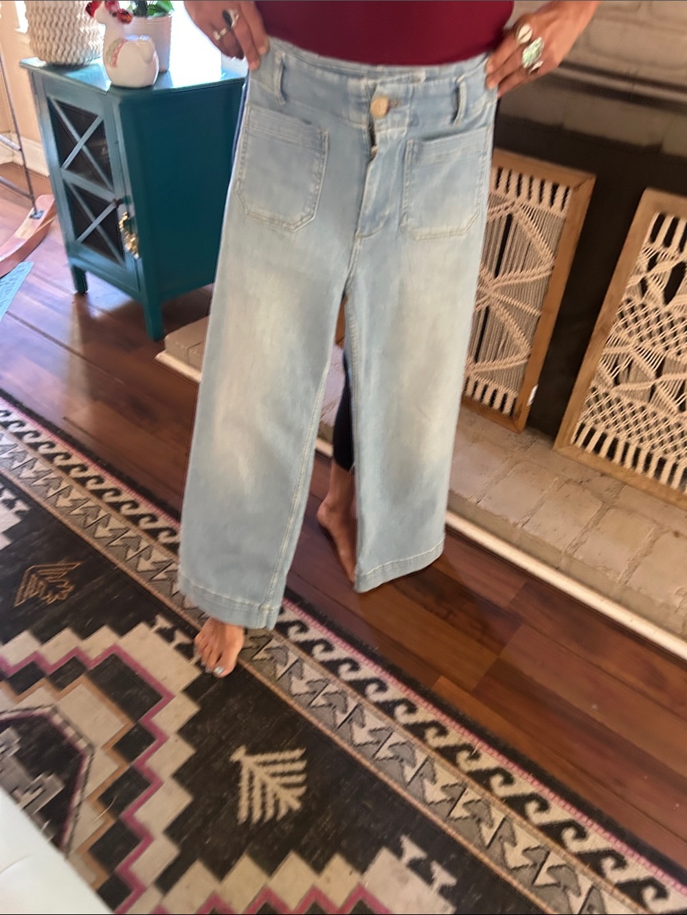 Maeve Light Blue Wide-Leg Jeans